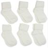 Jefferies Socks Girls 2-6X Seamless Turn Cuff 6 Pair Pack Socks, Pearl, Small (BBMP2247) view 1