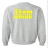 This Team Makes Me Drink Minnesota Front & Back DT Crewneck Sweatshirt (Medium, Sports Gray w/Yellow) view 2