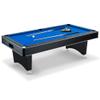 Hathaway Hustler 7ft Pool Table for Game Room  Billiard Table with Poly-Coated Playfield, Ball Return System, Leg Levelers  Includes Cues, Pool Balls, Chalk, Triangle, Brush  Black & Blue view 1