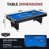 Hathaway Hustler 7ft Pool Table for Game Room  Billiard Table with Poly-Coated Playfield, Ball Return System, Leg Levelers  Includes Cues, Pool Balls, Chalk, Triangle, Brush  Black & Blue view 2