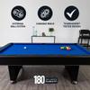 Hathaway Hustler 7ft Pool Table for Game Room  Billiard Table with Poly-Coated Playfield, Ball Return System, Leg Levelers  Includes Cues, Pool Balls, Chalk, Triangle, Brush  Black & Blue view 4