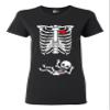 Ladies Baby Boy Skeleton Pregnant (not Maternity) DT T-Shirt Tee (XXX-Large, Black) view 1