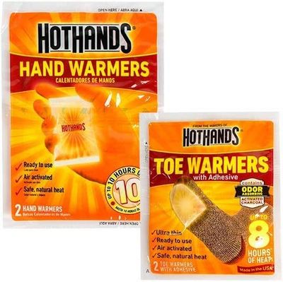 HotHands Toe & Hand Warmer Pack - Long Lasting Safe Natural Odorless Air Activated - 10 Pairs of Toe Warmers & 2 Pairs of Hand Warmers