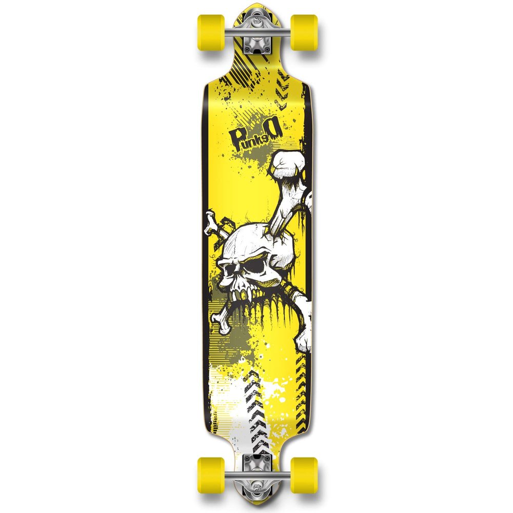 YOCAHER Professional Speed Drop Down Complete Longboard Skateboard (Yskull)