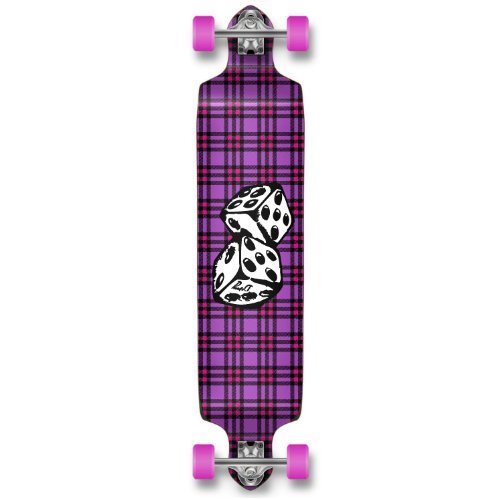 YOCAHER Professional Speed Drop Down Complete Longboard Skateboard (Dice)
