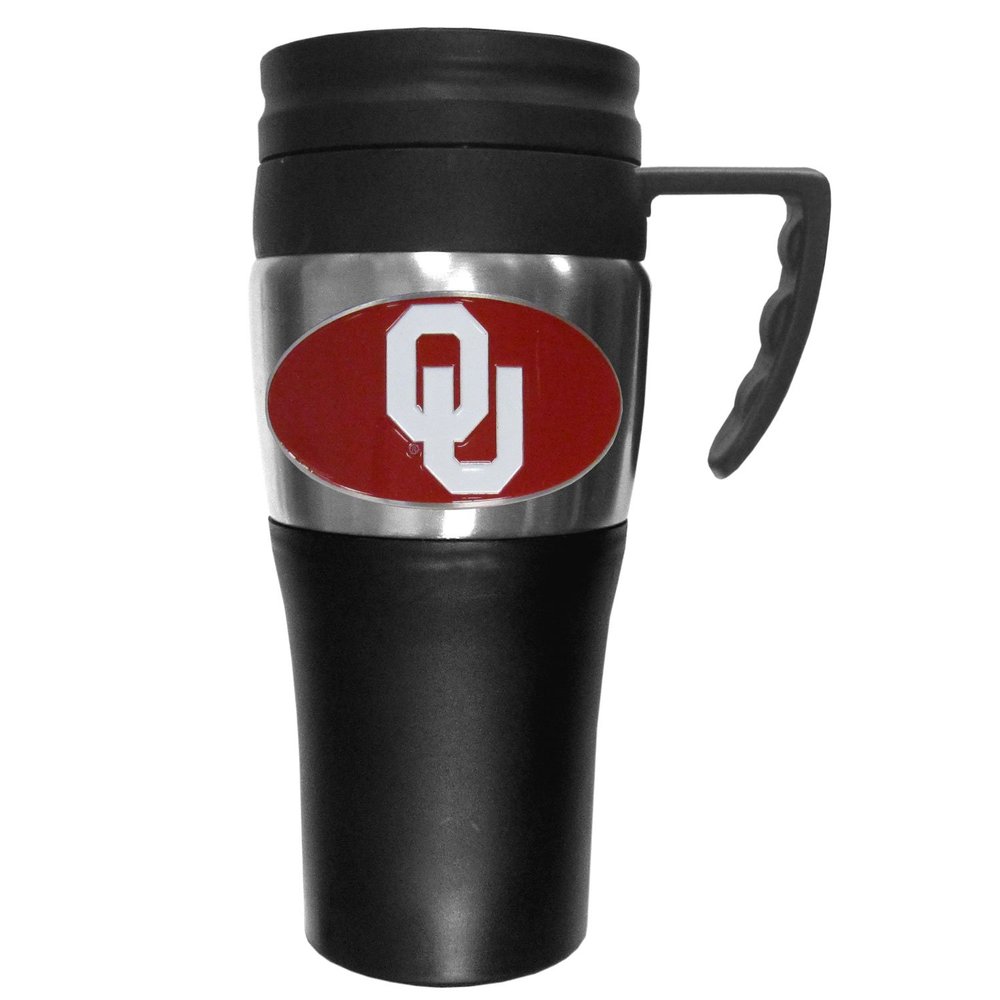 College NCAA Oklahoma Sooners Steel Travel Mug with Handle