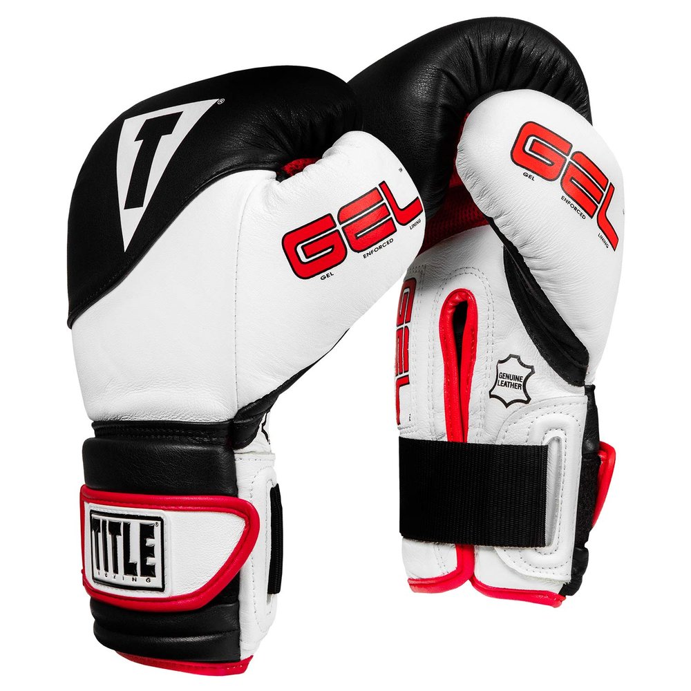 Title Boxing Gel Suspense Training Gloves, Black/White, 18 oz