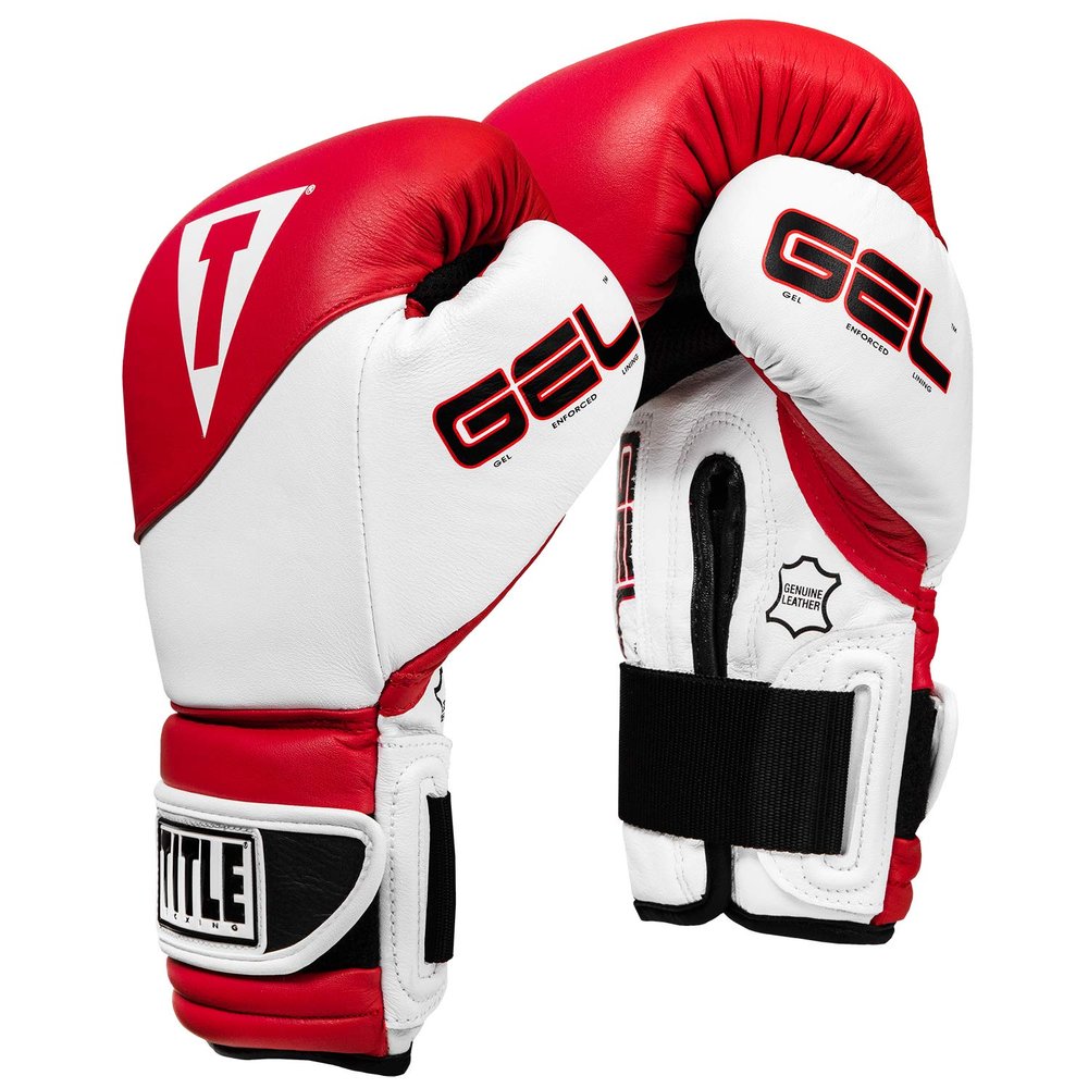 Title Boxing Gel Suspense Training Gloves, Red/White, 14 oz