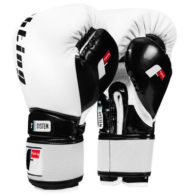Fighting Sports S2 Gel Power Training Gloves, White/Black, 14 oz