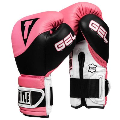 Title Boxing Gel Suspense Training Gloves, Pink/Black, 14 oz