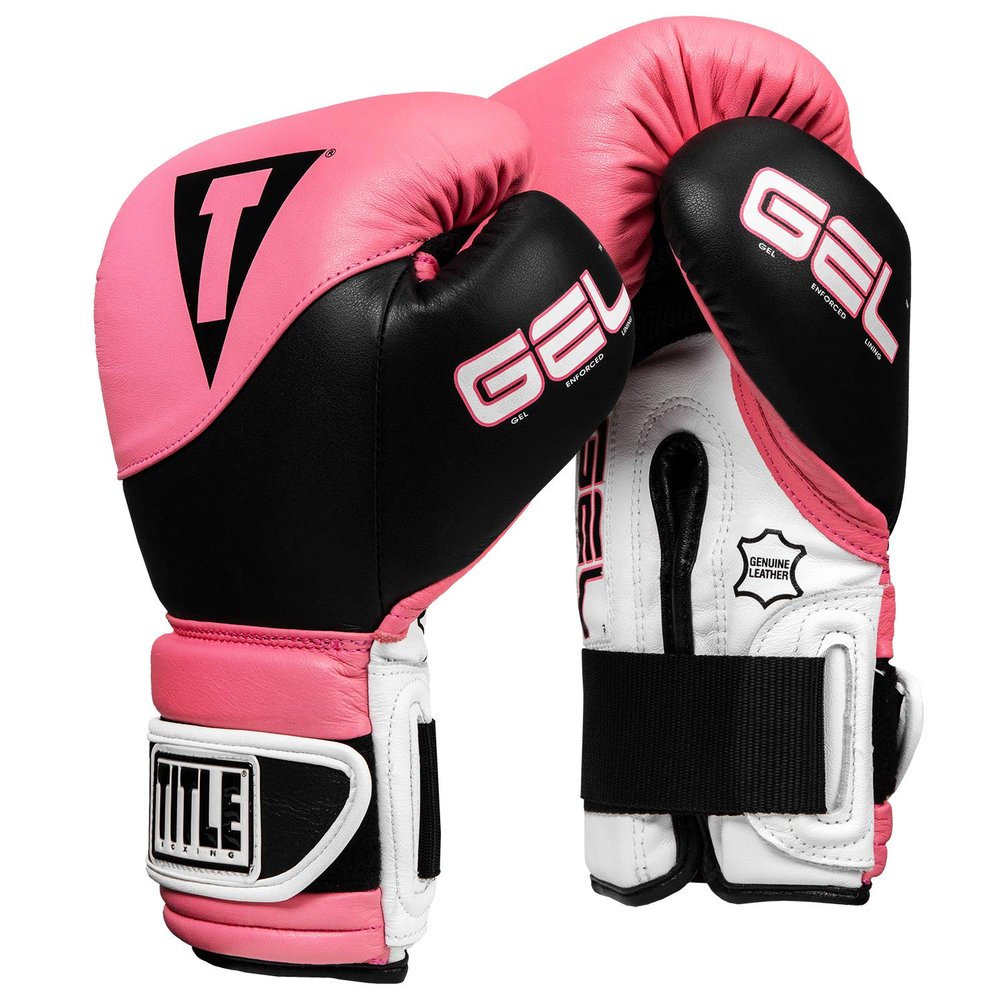 Title Boxing Gel Suspense Training Gloves, Pink/Black, 16 oz