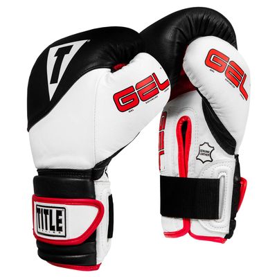 Title Boxing Gel Suspense Training Gloves, Black/White, 12 oz
