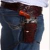 22 Caliber Brown Leather Gun Holster Size 46 view 3