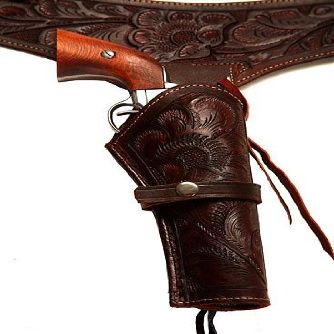 44/45 Caliber Brown Leather Gun Holster Size 32