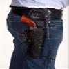38/357 Caliber Black Leather Gun Holster Size 46 view 3