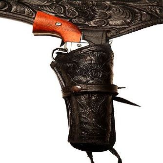 44/45 Caliber Black Leather Gun Holster Size 42