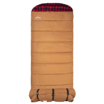 Teton 0F Degree Deer Hunter Sleeping Bag. Warm and Comfortable Camping Sleeping Bags, Teton Tough Canvas Shell for Camping, Hunting, and Cold Weather, Brown
