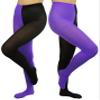 ToBeInStyle Women's Two Toned Jester Tights w/Reinforced Toe - One Size: Plus/Queen - Black/Purple view 1