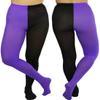 ToBeInStyle Women's Two Toned Jester Tights w/Reinforced Toe - One Size: Plus/Queen - Black/Purple view 3