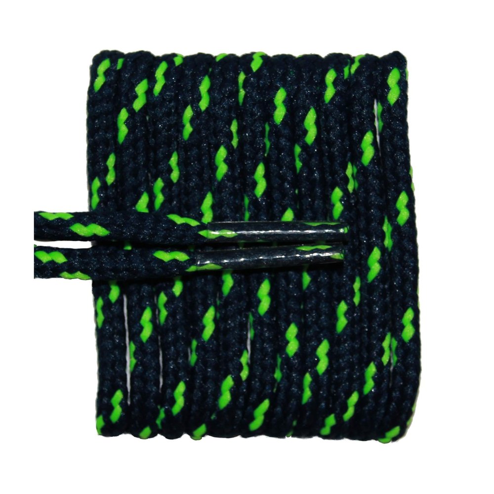 FeetPeople Round Laces, Navy with Neon Green Chip, 54 in. x 1 Pair