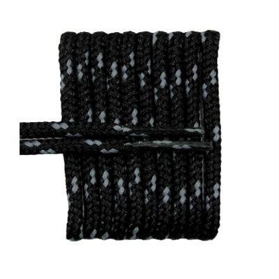 FeetPeople Round Laces, Black with Neon Yellow Chip, 45 in. x 1 Pair