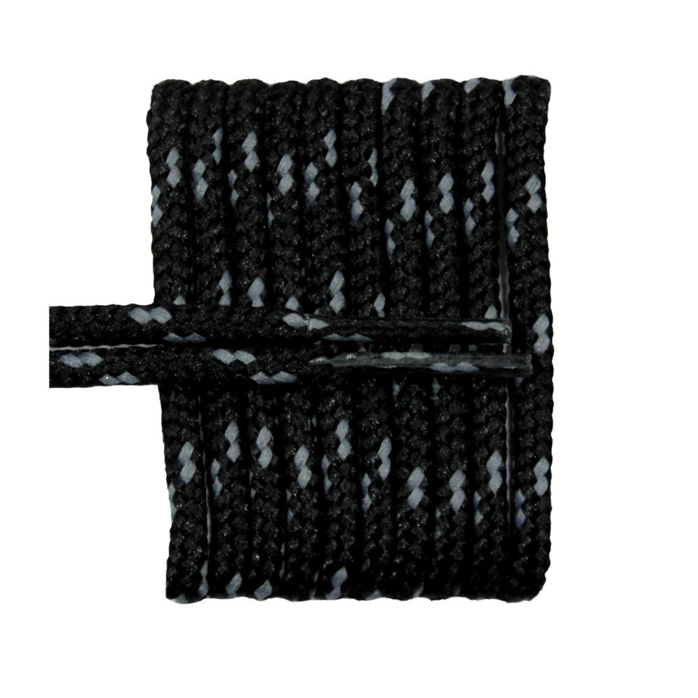FeetPeople Round Laces, Black with Neon Yellow Chip, 45 in. x 1 Pair