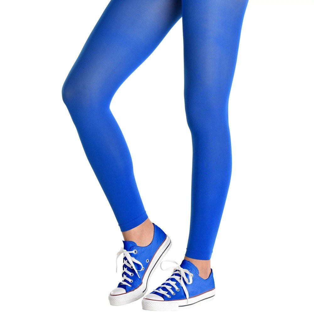 Blue Footless Tights for Adults - Pack of 1 - Durable & Stretchy Costume, Perfect for Parties & Special Occasions