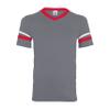 Augusta Sportswear Augusta Sleeve Stripe Jersey, Graphite/Red/White, Medium view 1