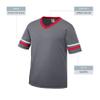 Augusta Sportswear Augusta Sleeve Stripe Jersey, Graphite/Red/White, Medium view 4