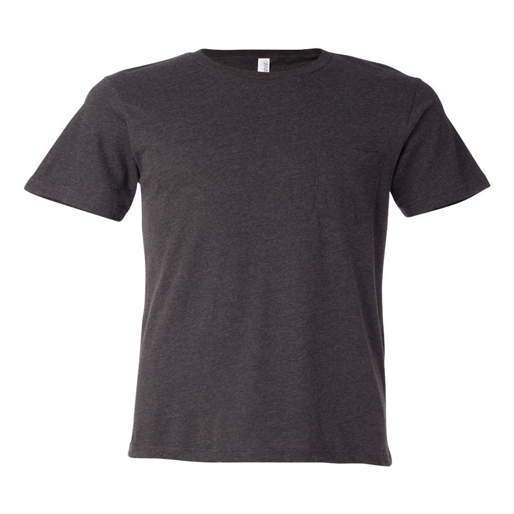 Canvas Mens 4.2 oz. Jersey Pocket T-Shirt - DARK GREY HEATHER - 2XL