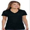 Hanes Women's Nano V-Neck T-Shirt Black Medium view 1