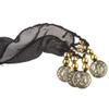 AK TRADING CO. Black Belly Dancing Hip Scarf Skirt with 128 Gold Coins and Beads view 4