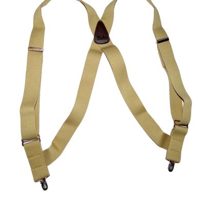 Hold-Up Hip-clip Style Suspenders for Men 1 1/2" Wide (Tan)