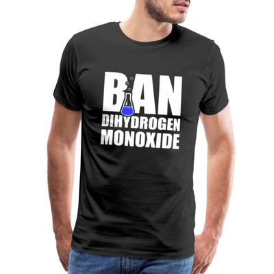 Spreadshirt Ban Dihydrogen Monoxide Men's Premium T-Shirt, L, Black