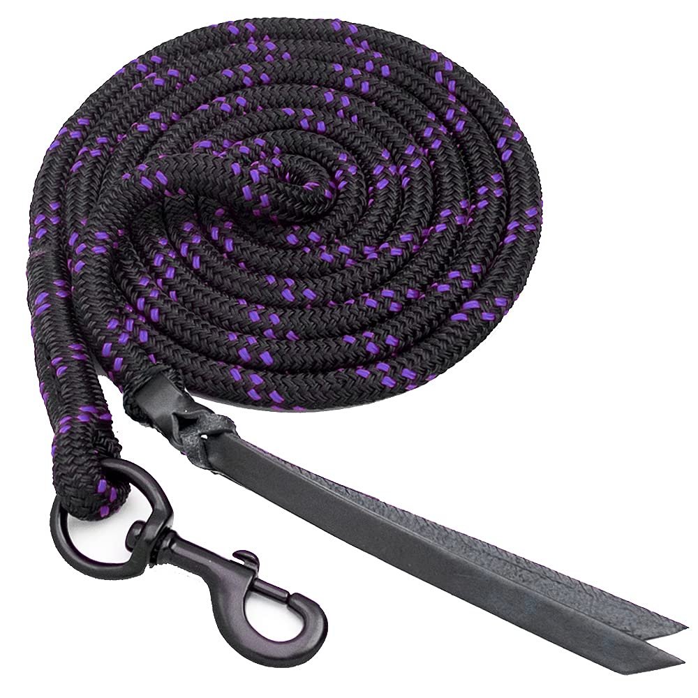 Blocker 12ft Lead Double Leather Popper Black/Purp