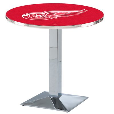 Holland Bar Stool Co. L217-36" Chrome Detroit Red Wings Pub Table