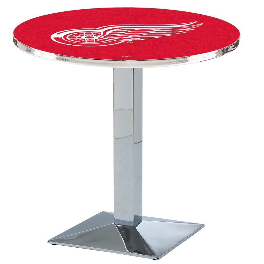 Holland Bar Stool Co. L217-36" Chrome Detroit Red Wings Pub Table