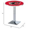 Calgary Flames Officially Licensed L217 Chrome, 36" Tall Pub Table - NHL - 28" Top view 2