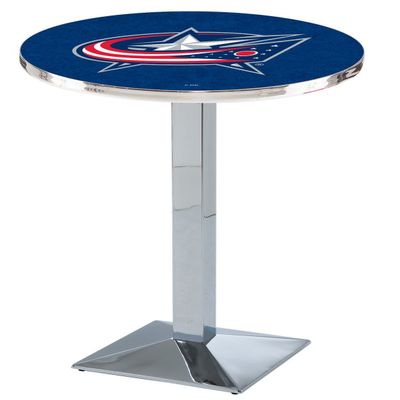 Holland Bar Stool L217 NHL Columbus Blue Jackets Officially Licensed Pub Table, 28" x 42", Chrome