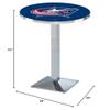 Holland Bar Stool L217 NHL Columbus Blue Jackets Officially Licensed Pub Table, 28" x 42", Chrome view 2