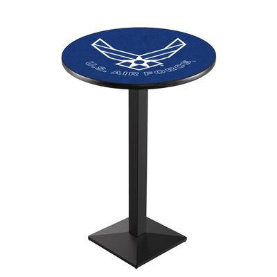 Holland Bar Stool Co. L217-36" Black Wrinkle U.S. Air Force Pub Table