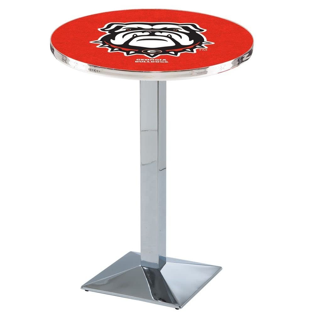 Holland Bar Stool Co. L217-36" Chrome Georgia Bulldog Pub Table