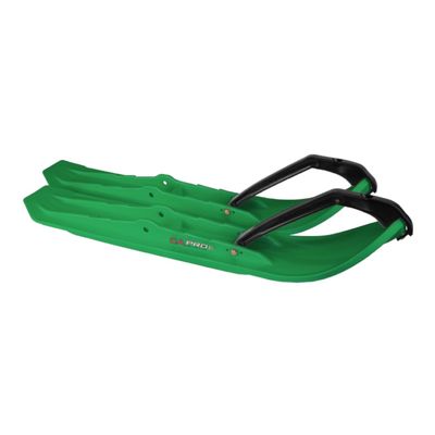 Pair of Green C&A Pro MTX 8" Snowmobille Mountain/Trail Skis W/Black C&A Loops