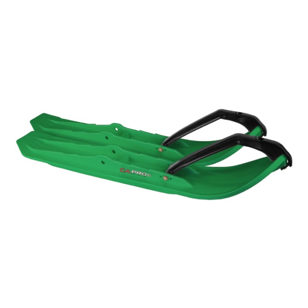 Pair of Green C&A Pro MTX 8" Snowmobille Mountain/Trail Skis W/Black C&A Loops