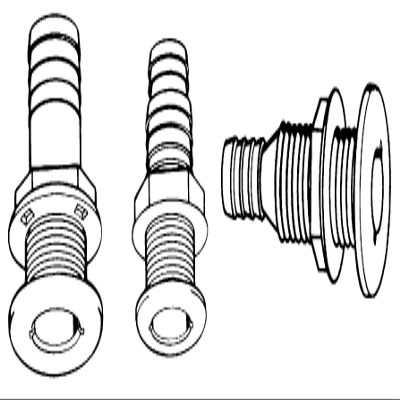 Th Marine Th-750-B Thru Hull 3/4" Black 1-1/4" Hull