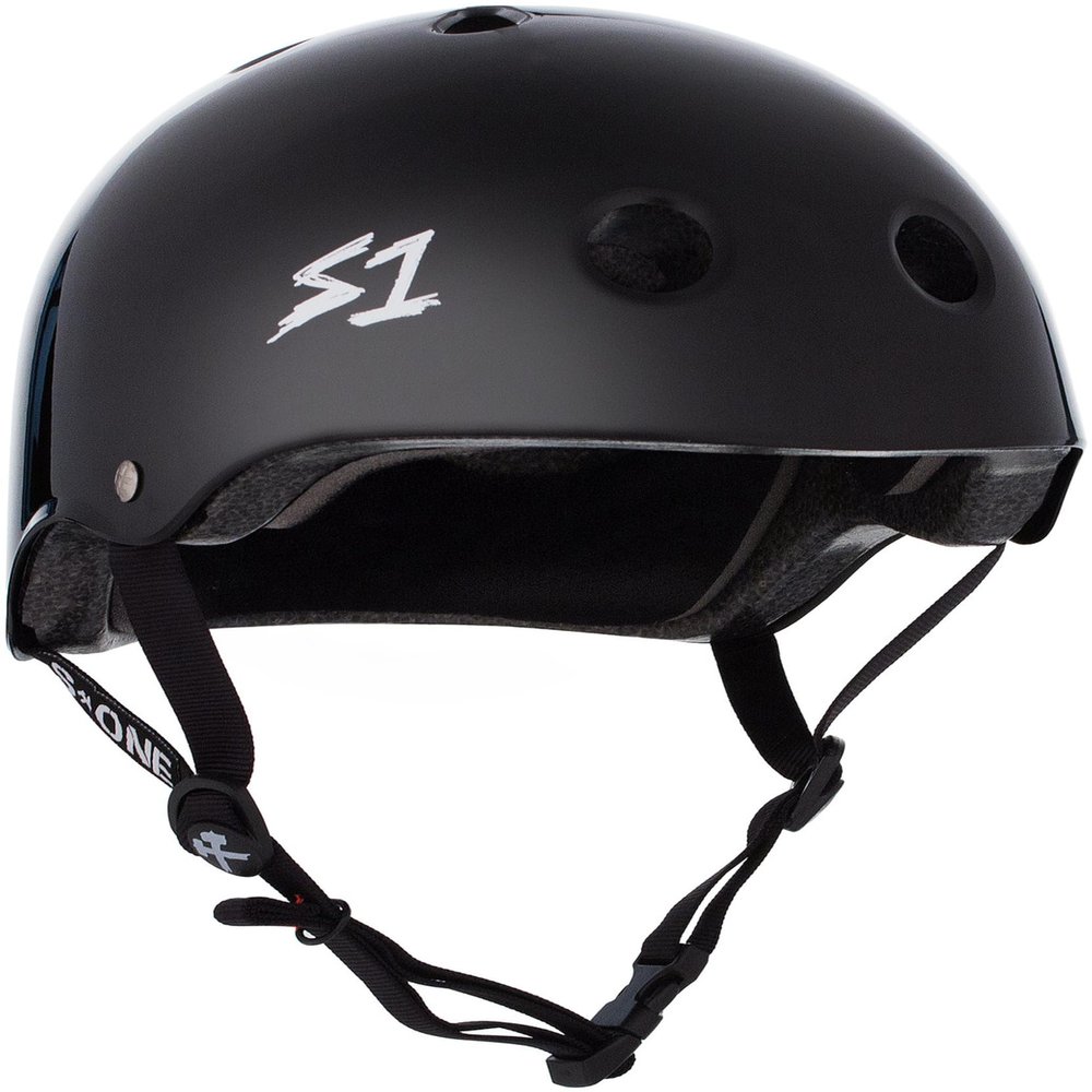 S1 Lifer Helmet for Skateboarding, BMX, and Roller Skating - EPS Fusion Foam, CPSC & ASTM Certified - Black Gloss Large (22")