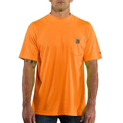 Carhartt Men's High-Visibility Force Relaxed Fit Lightweight Color Enhanced Short-Sleeve Pocket T-Shirt, Brite Orange, X-Large