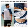 Kanu Surf Men's Standard Swim Shirt with Short Sleeves  UPF 50+ Rash Guard Quick-Dry Fabric, Contrast White, Small view 3