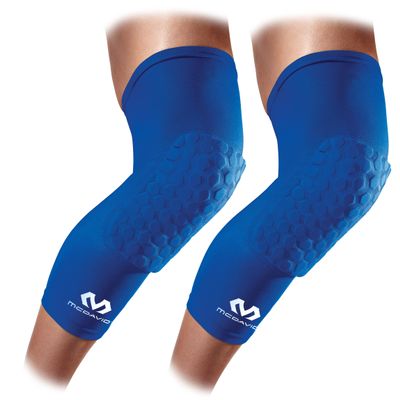 McDavid Hex Knee Compression Sleeves, Pull-On Padded Protection, Moisture Wicking (1 Pair)
