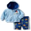 ABSORBA Baby-Boys Newborn Cover Up Two Piece Swimsuit Terry Set, Blue, 3-6 Months
